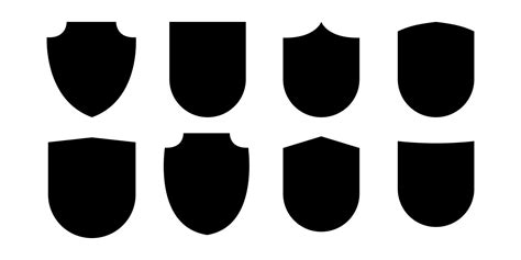 Black Shield Icon Set Vector 12827119 Vector Art at Vecteezy