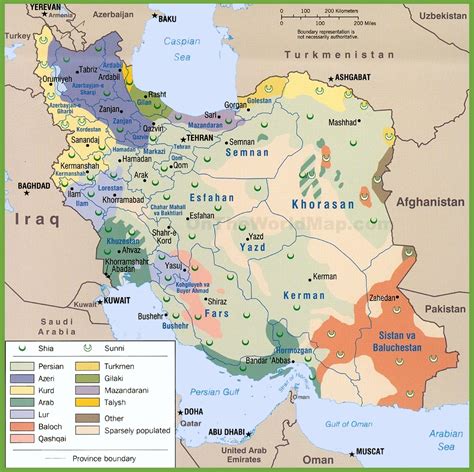 Map of ethnic groups in Iran