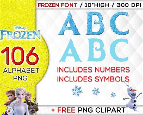 Frozen Alphabet Frozen Clipart Frozen Font Frozen Frozen - Etsy