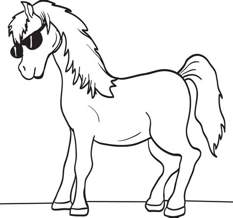 Printable Cartoon Horse Coloring Page for Kids – SupplyMe