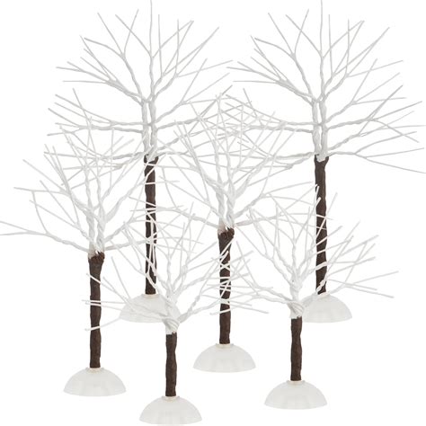 Buy WILLBOND 6 Pieces Snow Covered Village Trees, Village Bare Branch ...