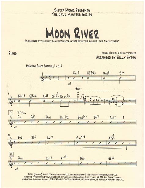 MOON RIVER | Basie, Count, By Composer / Performer, Byers, Billy, Jazz Ensemble (Big Band ...