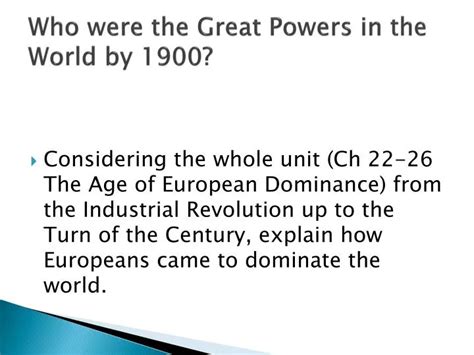 PPT - Who were the Great Powers in the World by 1900? PowerPoint Presentation - ID:1554867