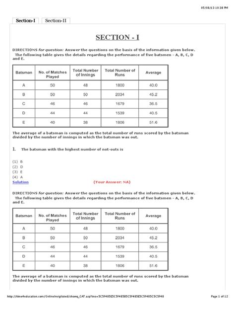 TIME CAT Test Series | PDF | Quadratic Equation | Mathematical Objects