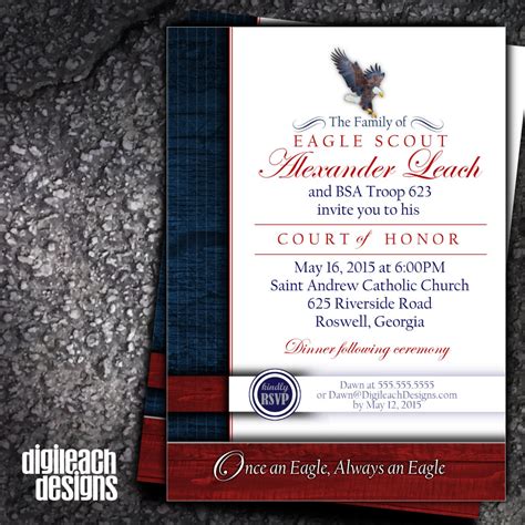 Eagle Scout Court of Honor Invitation: Eagle Family Digital