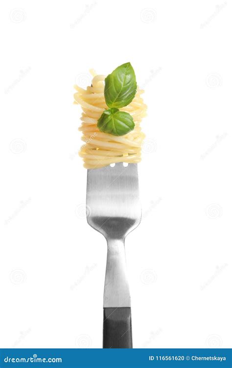 Fork with delicious pasta stock photo. Image of closeup - 116561620