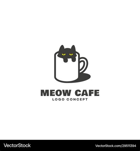 Cat cafe logo Royalty Free Vector Image - VectorStock