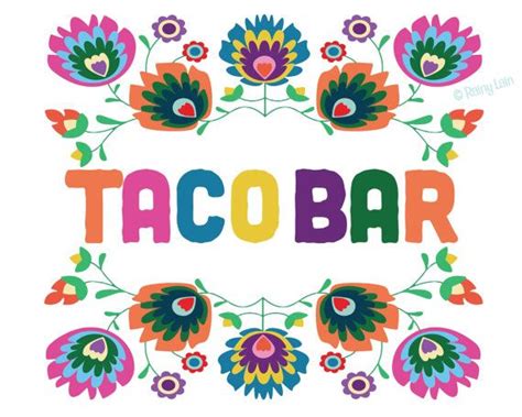 Taco Bar Sign Printable Taco Bar Sign Mexican Fiesta Signs - Etsy ...