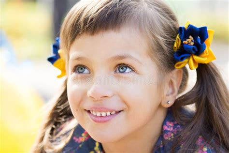 Happy Laughing Girl on Grass. Smiling Child Outdoors Stock Photo - Image of caucasian, human ...