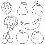 Coloring Frutas Obst Colorat Fructe Owoc Buah Buahan Planse Fruta  sketch template