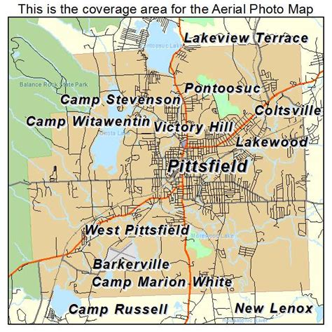 Aerial Photography Map of Pittsfield, MA Massachusetts