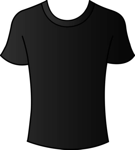 Black T-Shirt Clip Art Round Neck Transparent HQ PNG Download | FreePNGImg