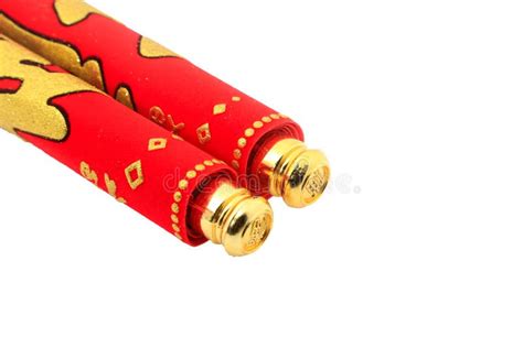 Red Scroll For Chinese New Year Decoration Isolated On White Stock Photo - Image of close ...