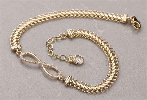 14K Gold Infinity Bracelet for Women Cubic Zirconia Bracelet - Etsy UK