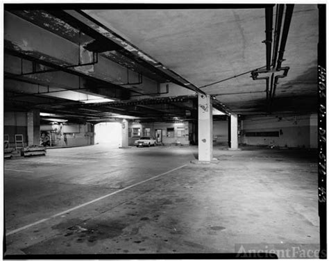 43. Looking west, parking concourse, oblique view of...