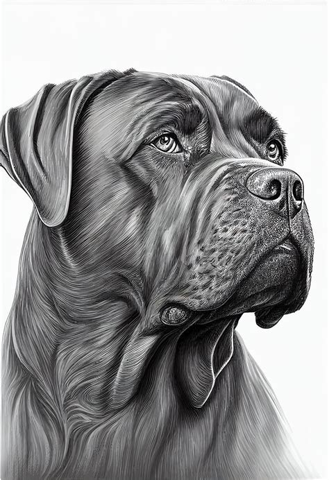 Cane Corso Dog Hand Drawing | Realistic drawings, Pencil drawings of ...