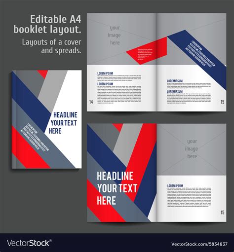 A4 book layout design template Royalty Free Vector Image