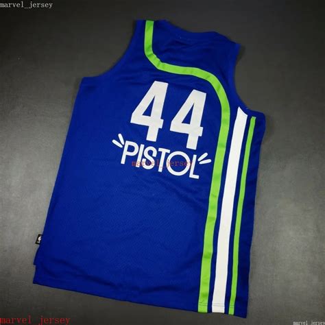 100% Stitched Pistol Pete Maravich Jersey XS 6XL Mens Throwbacks Basketball Jerseys Cheap Men ...