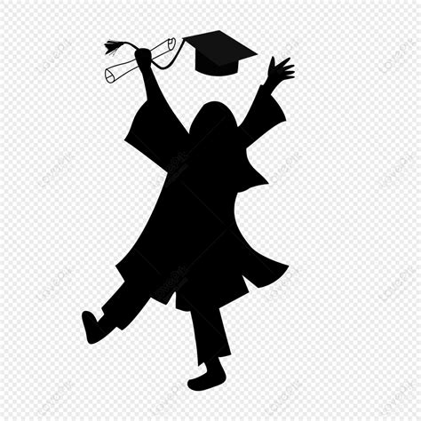 Silhouette Of Graduation Girl Throwing Hat, Graduation Silhouette, Hat ...