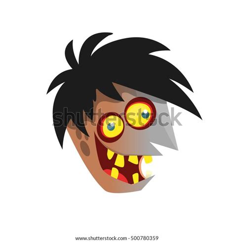 Cartoon Zombie Head Halloween Vector Illustration Stock Vector (Royalty Free) 500780359 ...