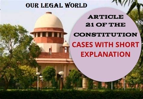 Cases of Article 21 Indian Constitution with Short explanation