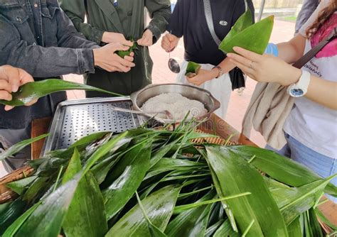 Making Zongzi on Dragon Boat Festival Stock Photo - Image of rope ...