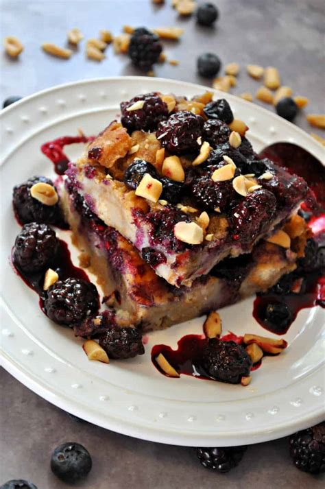 Vegan Peanut Butter and Jelly Bread Pudding - Rabbit and Wolves