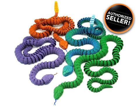 Snake Articulated Fidget Toy 3D Printed Many Color Choices | Etsy Canada