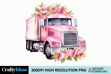 Valentine Truck Clipart PNG Graphic by CraftyIdeas · Creative Fabrica