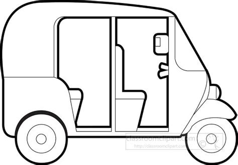 Cars Outline Clipart-rickshaw two wheeled vehicle printable black ...