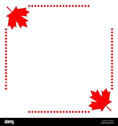 Canadian flag symbolism maple red leaf corner frame border Stock Vector ...