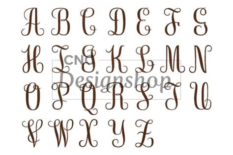 Cursive Font Stock Art - DXF File for CNC