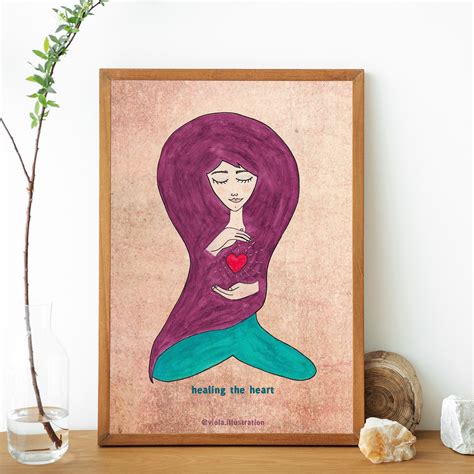 Art Print healing the Heart Wall Art Mindful - Etsy