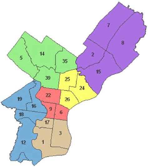 Map of r ¼ 21 police districts in Philadelphia, PA. | Download Scientific Diagram