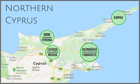 Northern Cyprus - Map of Northern Cyprus In English Cyprus Holiday ...