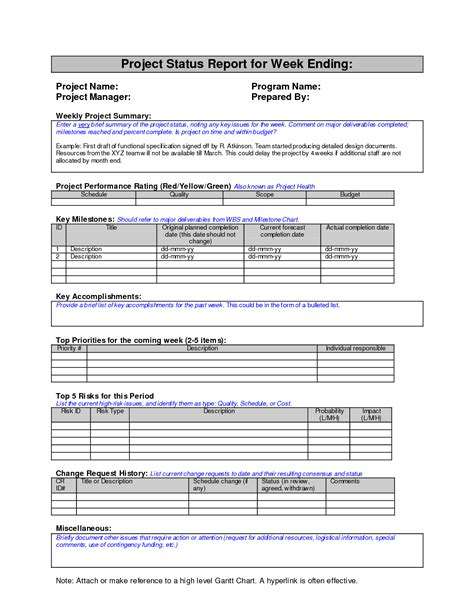 weekly project status report sample - Google Search | Project status report, Progress report ...