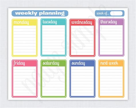 Weekly Planner Schedule - 6 Free PDF Printables | Printablee