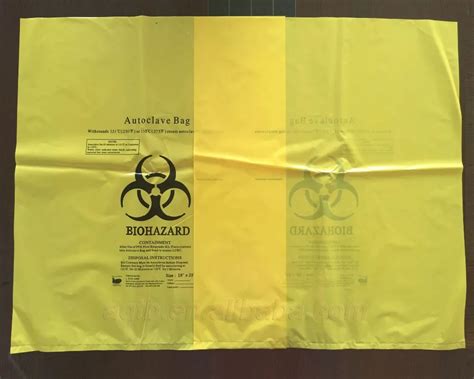 Biohazard Medical Waste Bags For Clinical Waste,Yellow Color Biohazard ...