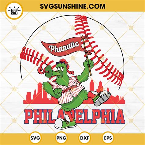 Philadelphia Phillies Baseball Phillie Phanatic SVG PNG DXF EPS Digital ...