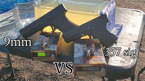 9mm VS 357 sig in ballistics gel - YouTube