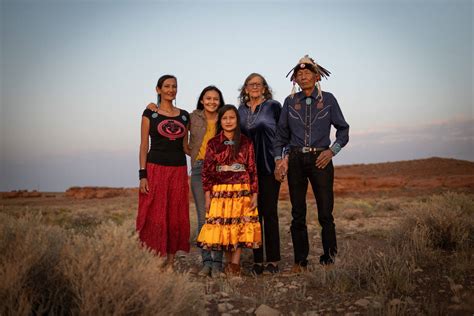 The Benally family, who practice traditional Navajo medicine, pose on the Navajo reservation on ...