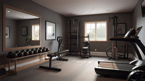 Home Gym With Various Gym Equipment In Its Corner Background, Home Gym ...