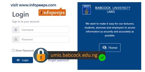 Babcock Student Portal - Login | UMIS