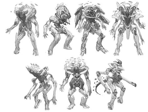 Promethean Knight Sketches | Halo 4, Concept art, Robot concept art