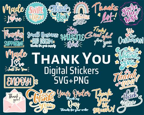 Digital Thank You Stickers Png Thank You Png Label Png - Etsy | Thank ...