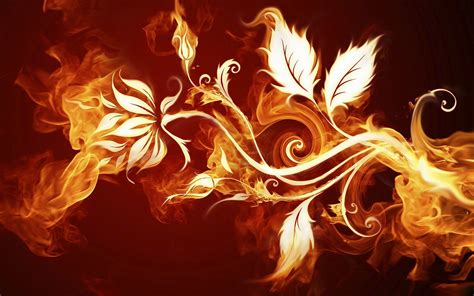 fire, Leaves, Flowers Wallpapers HD / Desktop and Mobile Backgrounds