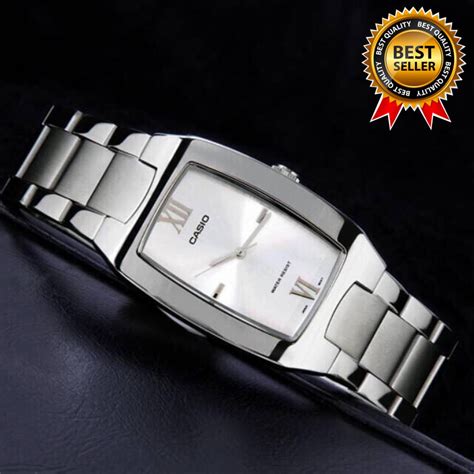 Casio Quartz Analog Classic Rectangle Silver Dial Stainless Steel Watch for Women(Silver ...