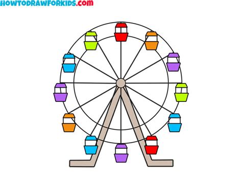 How to Draw a Ferris Wheel - Easy Drawing Tutorial For Kids