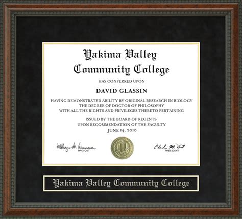 Yakima Valley Community College (YVCC) Diploma Frame by Wordyisms