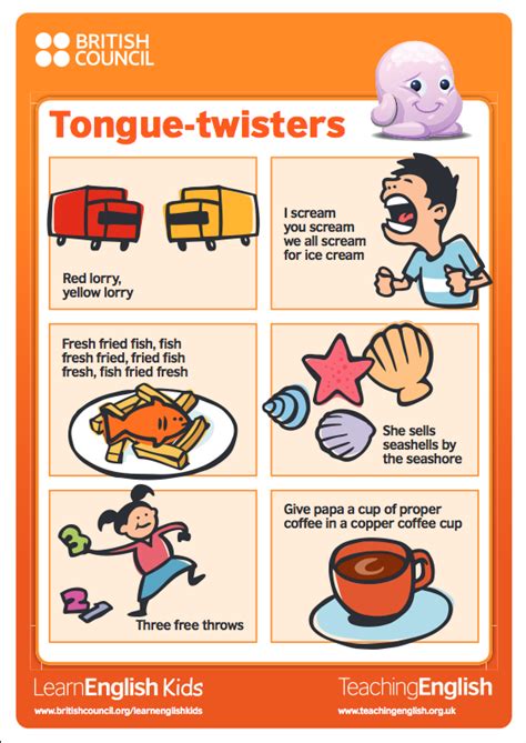 Tongue Twisters For Kids In English